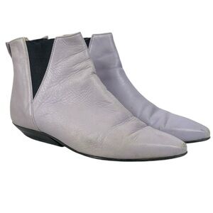 Vintage Hobbs London Chelsea Lavender Leather Pointed-Toe 80’s Boots Size 5